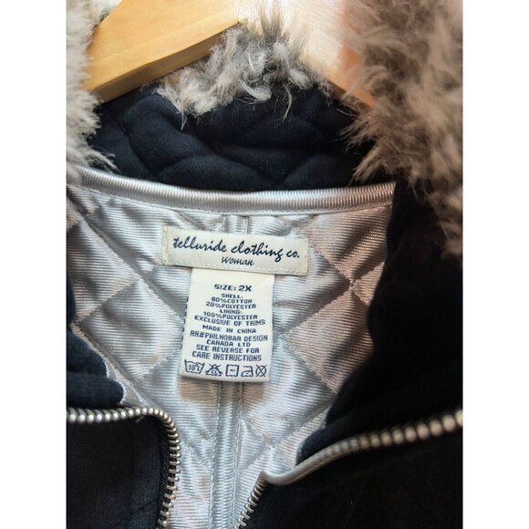 Telluride Clothing Co. Women's Full Zip Quilted Vest Sleeveless Size 2X Black - Picture 3 of 10